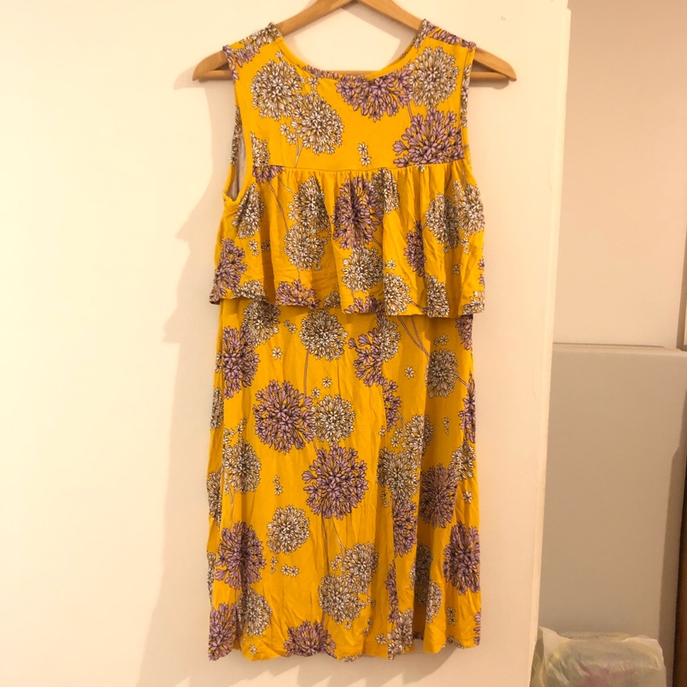 YELLOW FLOWER-PRINTED DRESS